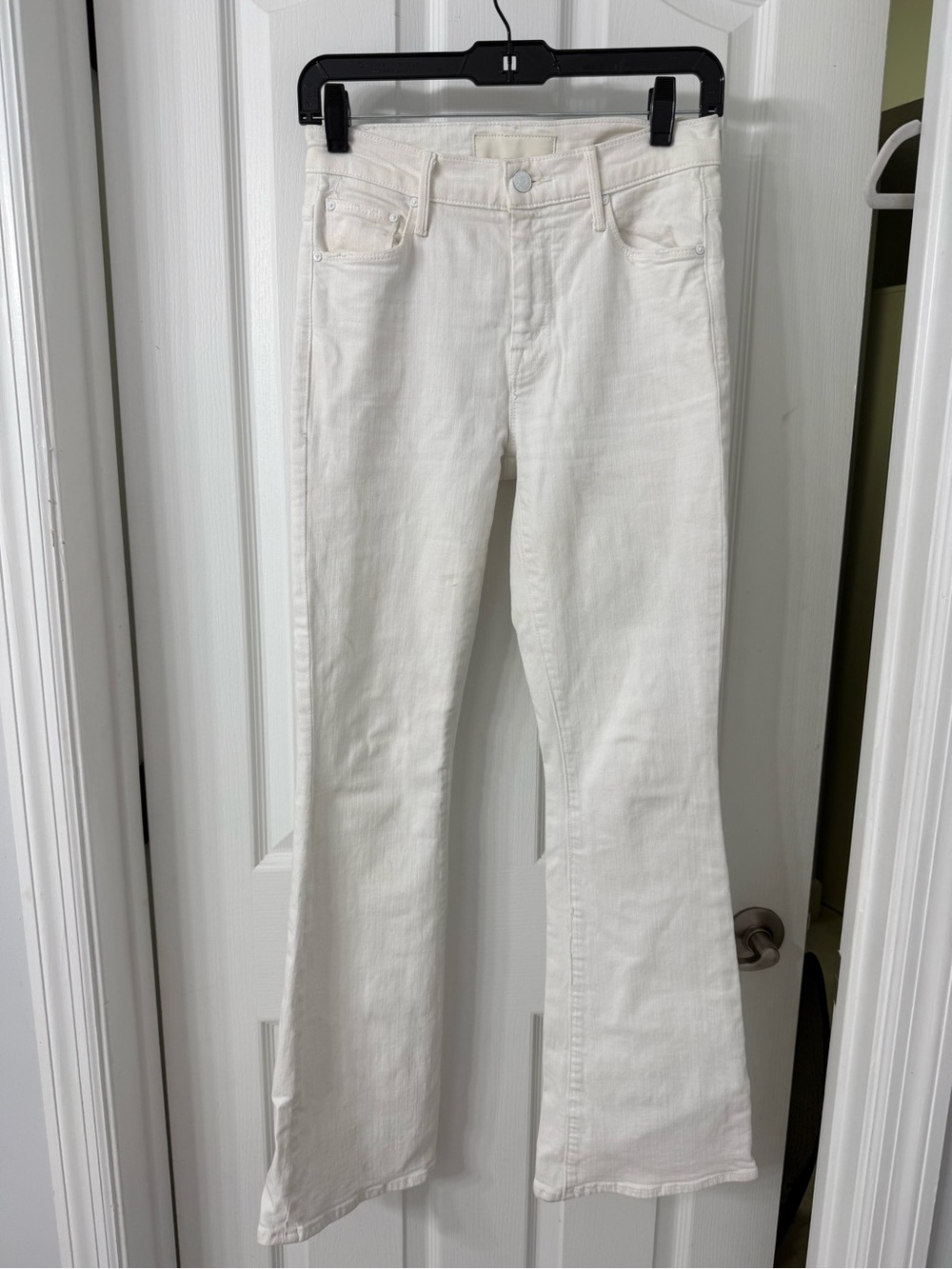 Mother Size 25 White High-Rise Flare Jeans